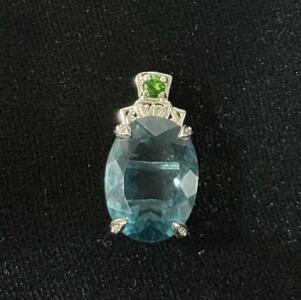 925 Belgium Teal Flourite Pendant (no chain)