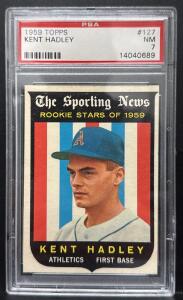 1959 Topps Kent Hadley #127 PSA 7 NM Rookie RC Kansas City Athletics First Base