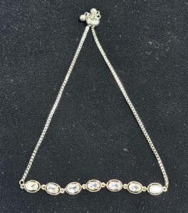 925 Stamped Topaz Jewel Bracelet