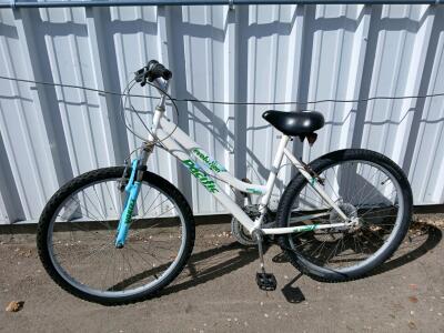 Pacific Evolution 15-Speed Mountain Bike, 26" Wheels, Grip Shifters, Steel Frame, White/Blue