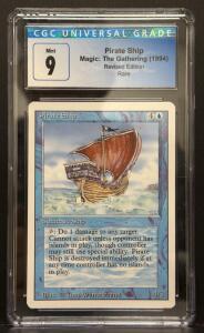 CGC 9 Mint Pirate Ship Magic: The Gathering Revised Edition 1994 Rare Blue Card #4211679078