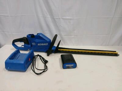 Kobalt 40V Max Cordless Hedge Trimmer Kit, 24-Inch Blade, 4.0Ah Battery, Charger, Model KHT 2040-06