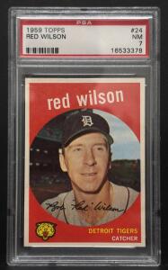 1959 Topps #24 Red Wilson Detroit Tigers PSA NM 7 Baseball Card, Serial 16533378