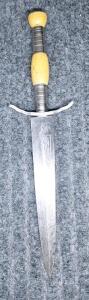 (1) Vintage German Solingen Dagger W/ Engraved 6" Blade, 10-1/4" Overall
