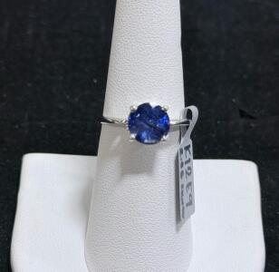 Tanzanite Solitaire Ring, 2.06ct Oval Gemstone, Prong Setting, Silver, K12E9