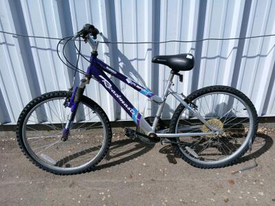 Roadmaster MT Sport SX Mountain Bike 26" Wheels, Front Suspension, Shimano 18-Speed, Purple/Silver