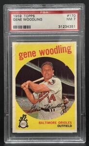 1959 Topps #170 Gene Woodling PSA 7 NM Baltimore Orioles Baseball Card, Serial 31234351