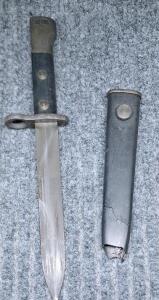 (1) Vintage UZI Bayonett W/Sheath, 6-1/2" Blade, 11" Overall