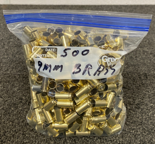 (500)-Count 9mm Brass Casings