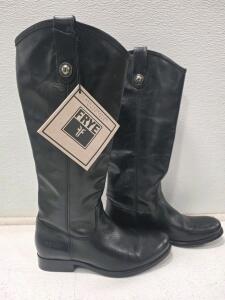 Frye Melissa Tall Black Leather Riding Boots | Size 7B | Made in Mexico | Serial 3477167