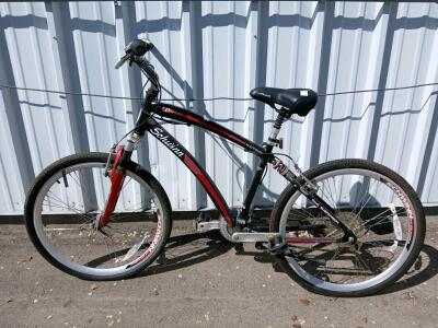 Schwinn Midtown 21-Speed Comfort Bike, Dual Suspension, 26" Wheels, Black/Red