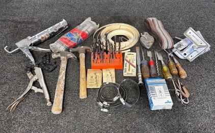 Assorted Vintage & Modern Hand Tools Lot &ndash; Stanley/Leviton/GN &ndash; Hammers, Chisels, Drill Bits, GFCI