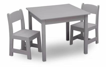 Delta Children MySize 3-Piece Square Activity Table Set, Gray, Model TT89601GN-026