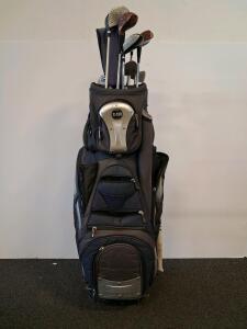 Sun Mountain C-130 Golf Cart Bag with Wilson Hyperspeed Irons, Tour Edition Woods, 10-Club Set