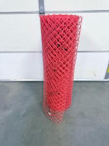 Red Plastic Safety Barrier Fence, 4 ft x 100 ft Roll, Diamond Mesh, HDPE, Temporary Fencing