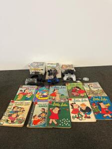 Mixed Lot Nintendo Wii Games & Controllers + 10 Vintage Little Lulu Dell Comics