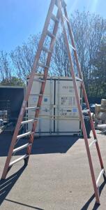 Werner 12 Ft Fiberglass Twin Step Ladder, Type IA, 300 lb Capacity, Double-Sided