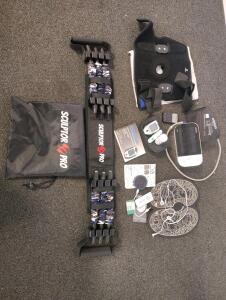 Omron BP Monitor HEM-7320T-Z, Sculptor Pro Bar, EMS Massager, HanRongDa Radio, Glucose Kit, Knee Brace