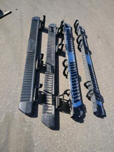 Ford OEM Running Boards Side Steps w/ Mounting Brackets, Fits F-Series Pickup, 72"x7" Black/Metallic