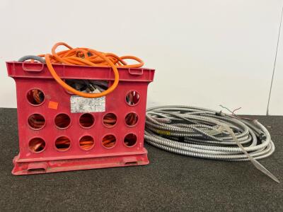 Orange Heavy-Duty Extension Cords Set with BX Armored Electrical Cable, Industrial Grade 50ft
