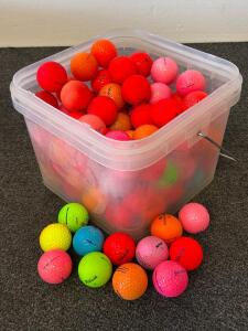Mixed Brands Colored Golf Balls &ndash; 60+ Count, Volvik, Nitro, Srixon, Wilson Staff, Storage Box