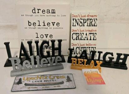 8 Motivational And Humor Decorative Signs & Plaques &ndash; Tabletop & Wall Display &ndash; Variety Of Messages
