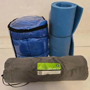 REI Camp Bed 2.5 Self-Inflating Pad, Foam Sleeping Pad, Synthetic Sleeping Bag Camping Set