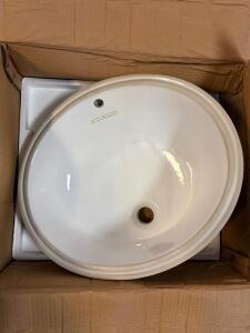 Oval Ceramic Undermount Bathroom Sink, White, ASME/CSA Certified, Overflow, No Faucet Holes