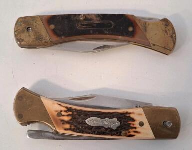Schrade Uncle Henry 120T Folding Lockback Knife, 2.25" Stainless Blade, Simulated Stag Handle