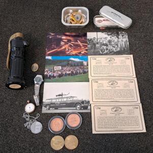 Case Cutlery Collectibles, Postcards, 4 Commemorative Medals, Watches, Keys, Certificates