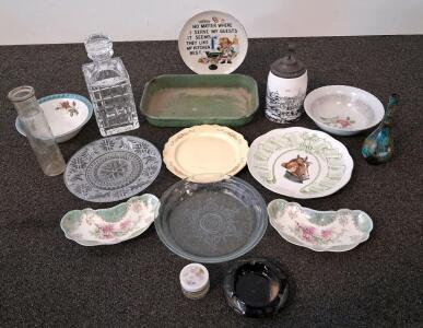 Vintage Crystal Decanter, German Beer Stein, Commemorative Plate, And More
