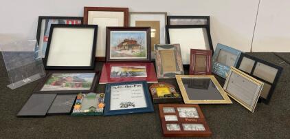 19 Assorted Picture Frames, Wall & Desk Styles, Mixed Sizes 4"x6"&ndash;16"x20", Decorative & Collage