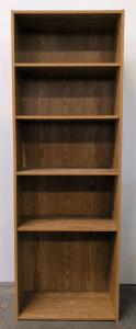 5-Shelf Medium Oak Bookcase, 71.3&rdquo;H x 25&rdquo;W x 12"D