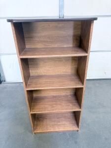 4-Shelf Medium Brown Woodgrain Bookcase, 48 in x 24 in, Fixed Shelves