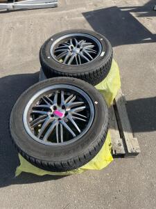 Bridgestone Blizzak DM-V2 235/60R18 Winter Tires on 18" Alloy Wheels, 107R, Set of 2, Japan