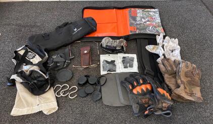 Granite Gear Harness, Vortex Case, Nikon Lens Caps, Cabela&rsquo;s & Kings Camo Gloves, Outdoor Lot
