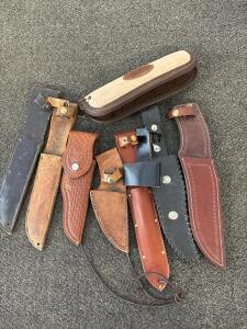 Leather And Fabric Knife Sheaths, Case & Camillus USA, Fits 5-8" Fixed/Folding Knives