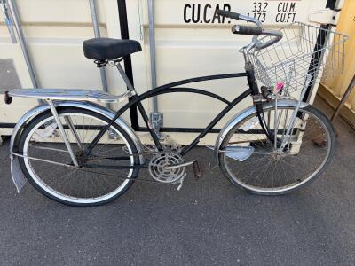 Golden Anniversary 50 Years Vintage Cruiser Bike, Steel Frame, 26" Wheels, Basket, Chrome Fenders