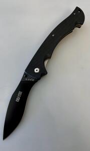 Cold Steel Rajah II Folding Knife, 6" AUS 10A Kukri Blade, Griv-Ex Handle, Tri-Ad Lock