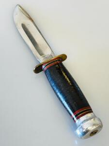 Marble&rsquo;s Gladstone Woodcraft Fixed-Blade Hunting Knife, Stacked Leather Handle, Brass Guard