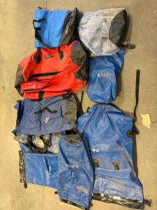 Lot of NRS, REI, Texsport Dry Bags & Duffel &ndash; 50&ndash;70L, Roll-Top & Duffel Styles, Heavy-Duty PVC