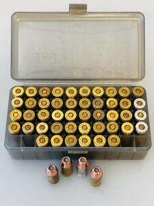 .45 ACP Hornady XTP 185Gr Handloaded Ammo, 50 Rounds, Bullseye 5.9Gr, Mixed Brass