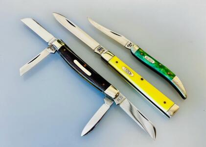 Case XX & Ka-Bar Vintage Pocket Knives, Slimline Trapper, Stockman, Folding Hunter, USA Made