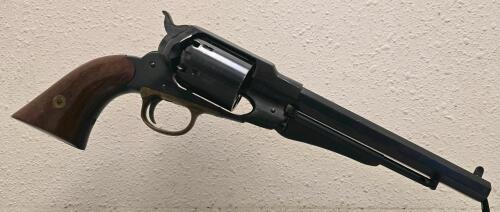 A.S.M. Remington 1858 .44 Cal Black Powder Revolver, Italy, 8" Barrel, Serial A82962, Blued/Brass