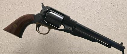 A.S.M. Remington 1858 .44 Cal Black Powder Revolver, Italy, 8" Barrel, Serial A82962, Blued/Brass