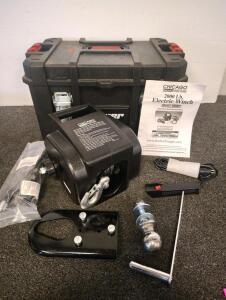 Chicago Electric 2000 lb Electric Winch Model 39997 With Accessories And Bauer Toolbox