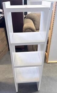 White 4-Shelf Freestanding Wooden Bookcase, Approx. 38"x12"x12", Open Back/Side Design
