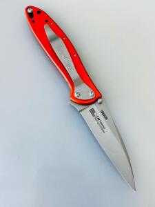 Kershaw 1660OR Leek Orange Folding Knife, 3" Sandvik 14C28N Blade, Ken Onion Design