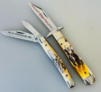 Case 75th Anniversary 1980 Knife Set &ndash; Trapper & Lockback, Stag Bone Handles, Collectible USA