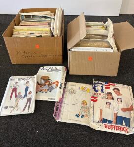 Large Lot Vintage McCall&rsquo;s, Simplicity & Butterick Sewing Patterns &ndash; 1980s Craft & Clothing Projects, Vintage Infant & Toddler Sewing Patterns Lot Simplicity 7523, Butterick 5826, Accessories, Boxed
